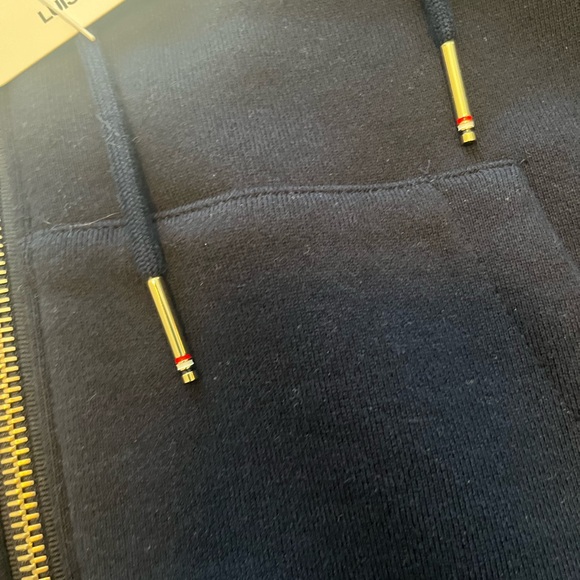 Bnwt Thom Browne 4 bar Zip Up Hoody Navy - Picture 6 of 9